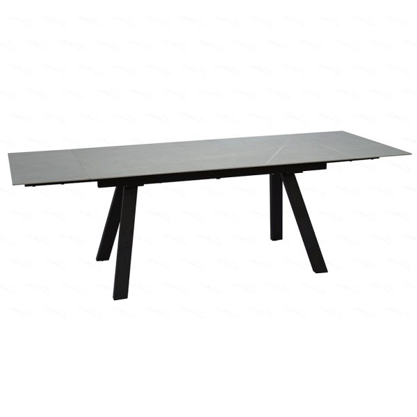 Reston Large Sintered Stone Extending Dining Table In Grey | Bed Sava
