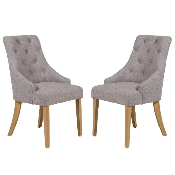 Reston Natural Dining Chairs With Oak Legs In Pair | Bed Sava