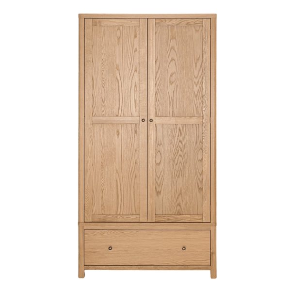 Reston Wooden Wardrobe With 2 Doors 1 Drawer In Oak | Bed Sava