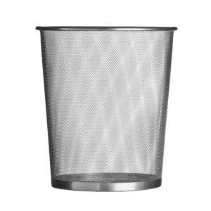 Retika Metal Wire Mesh Large Waste Paper Bin In Silver | Bed Sava