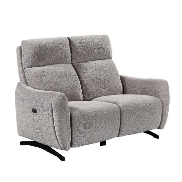 Revere Fabric Electric Recliner 2 Seater Sofa In Natural | Bed Sava