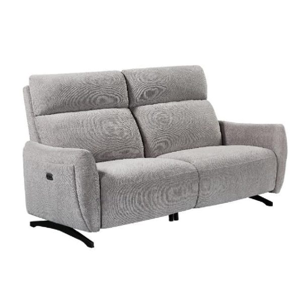Revere Fabric Electric Recliner 3 Seater Sofa In Natural | Bed Sava