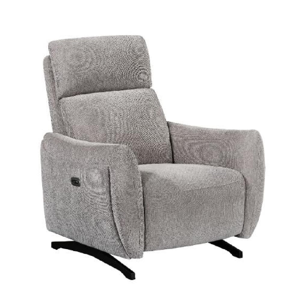 Revere Fabric Electric Recliner 1 Seater Sofa In Natural