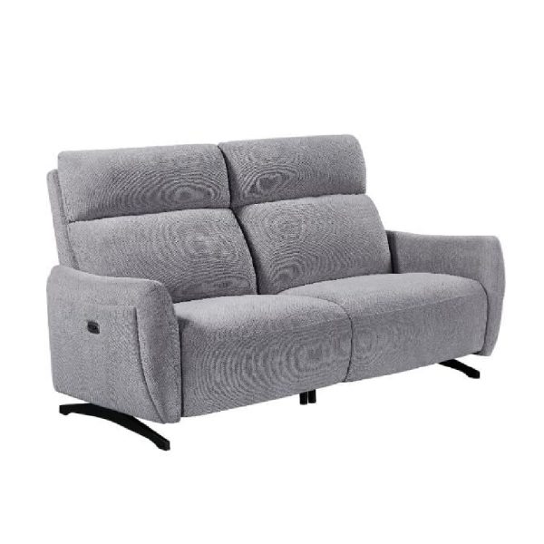 Revere Fabric Electric Recliner 3 Seater Sofa In Pewter | Bed Sava