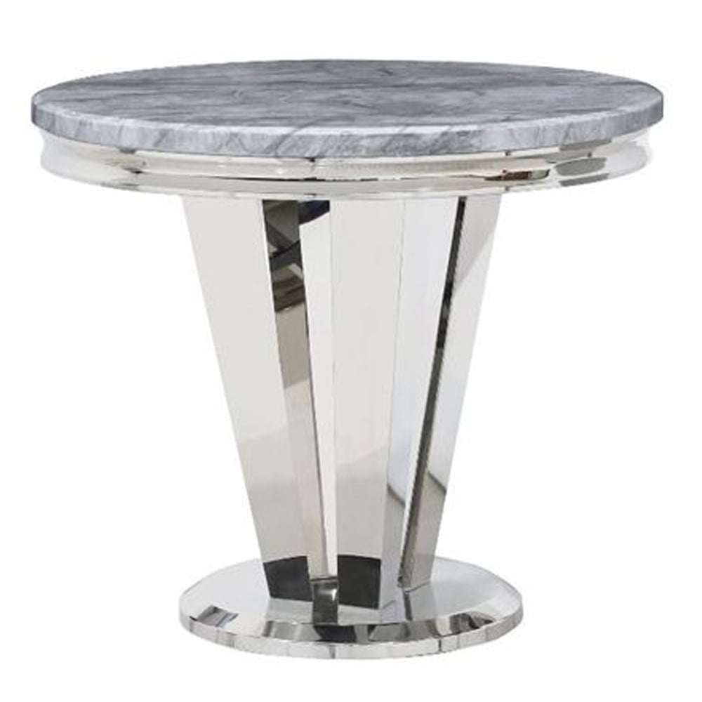 Richmond Marble Round Dining Table In Grey