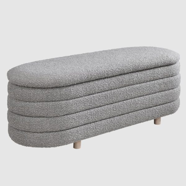 Rifle Fabric Storage Ottoman In Cologne Dove | Bed Sava