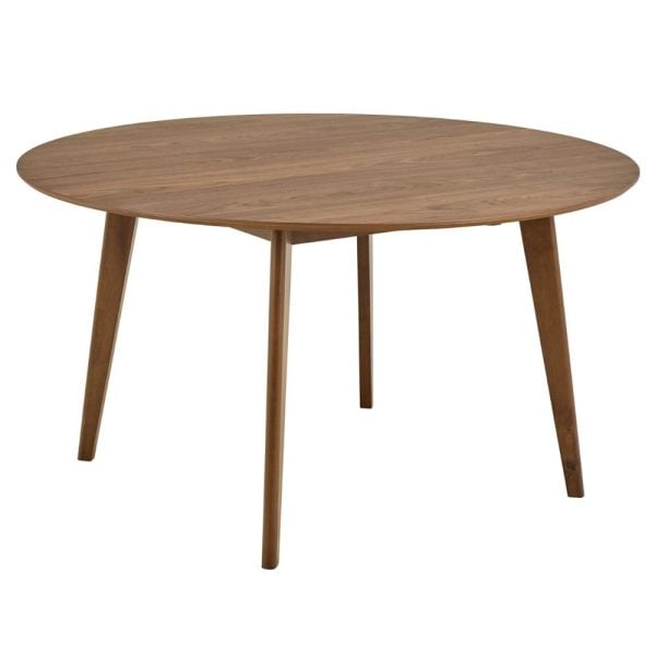 Riga Large Wooden Round Dining Table In Walnut | Bed Sava