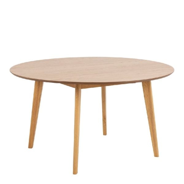 Riga Wooden Dining Table Round Large In Oak | Bed Sava