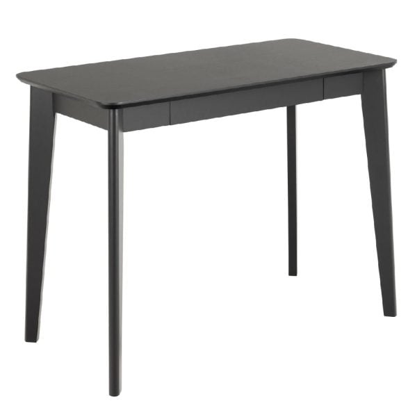 Riga Wooden Laptop Desk With 1 Drawer In Matt Black | Bed Sava