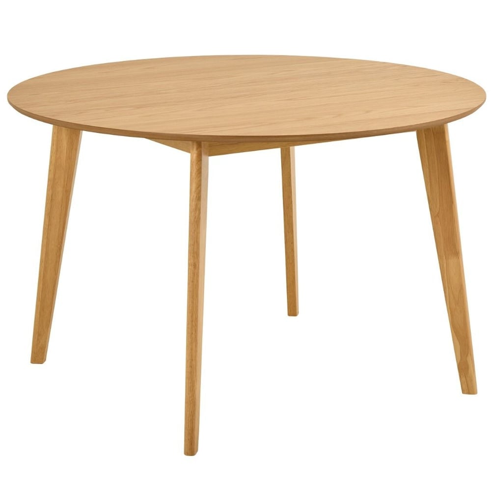 Riga Wooden Round Dining Table In Matt Oak