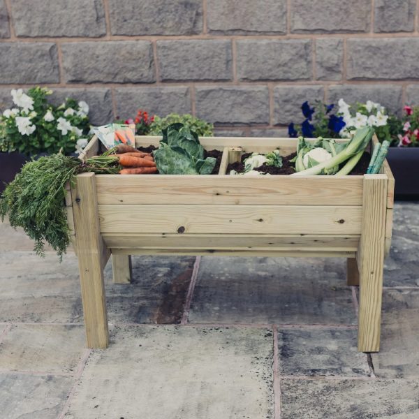 Rimouski Medium Wooden Garden Vegetable Planter In Natural | Bed Sava