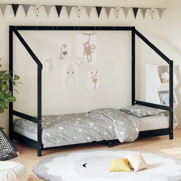 Ringgold 90x190cm Wooden Children Bed In Black | Bed Sava