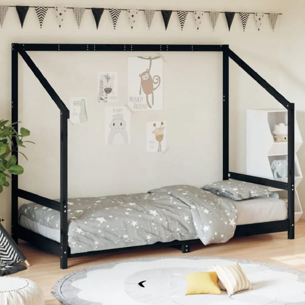 Ringgold 90x200cm Wooden Children Bed In Black | Bed Sava