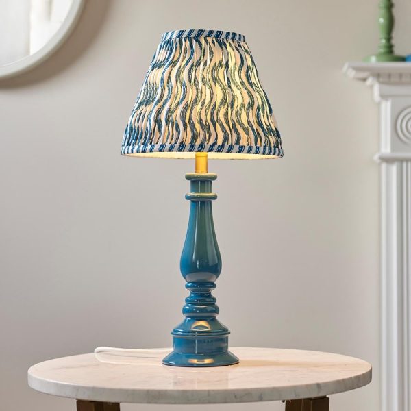 Riyadh 25cm Shade Resin Table Lamp In Marlin Blue | Bed Sava