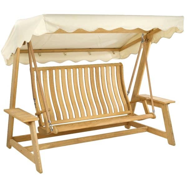 Robalt Wooden Garden Swing Seat In Ecru And Natural | Bed Sava