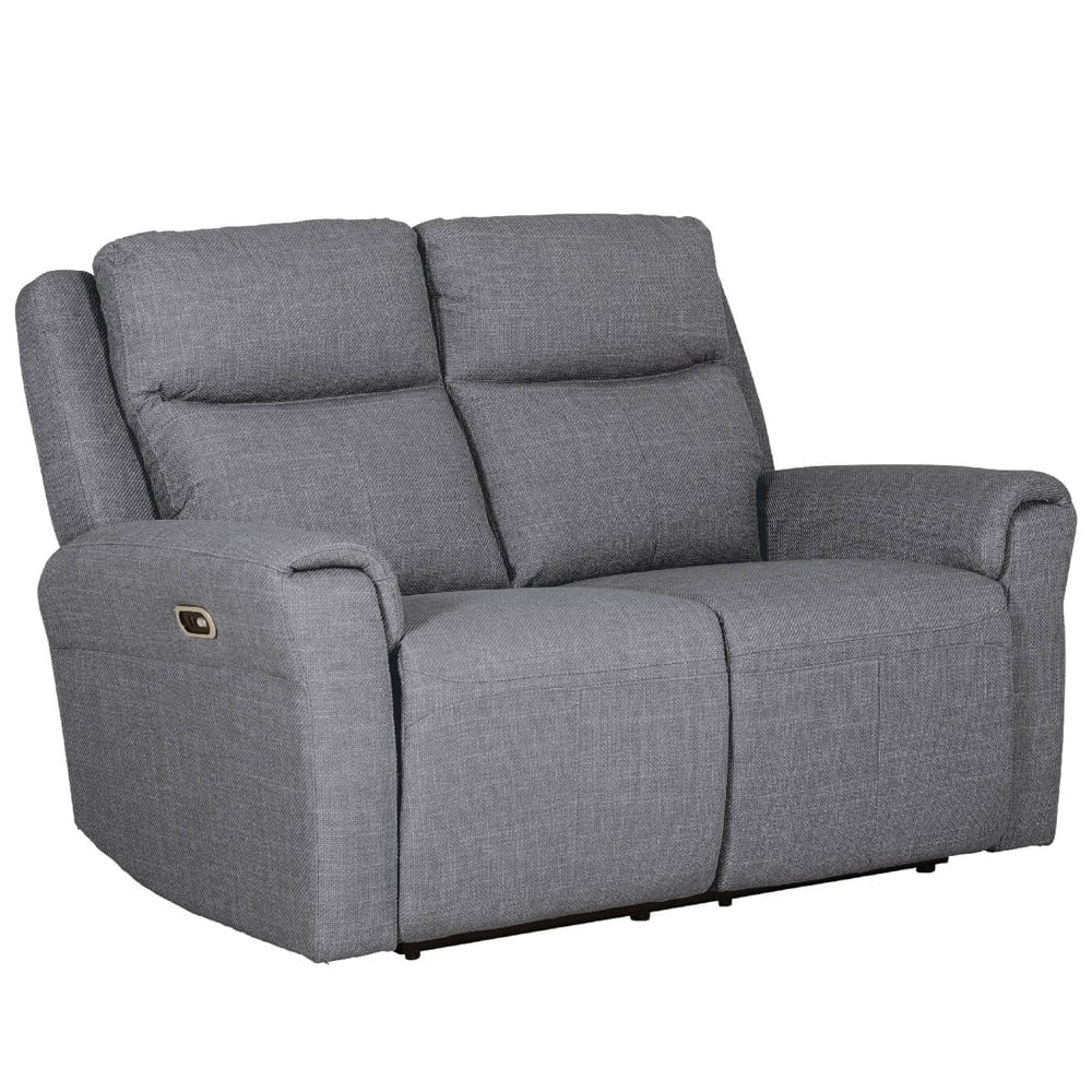 Rochester Fabric Electric Recliner 2 Seater Sofa In Charcoal