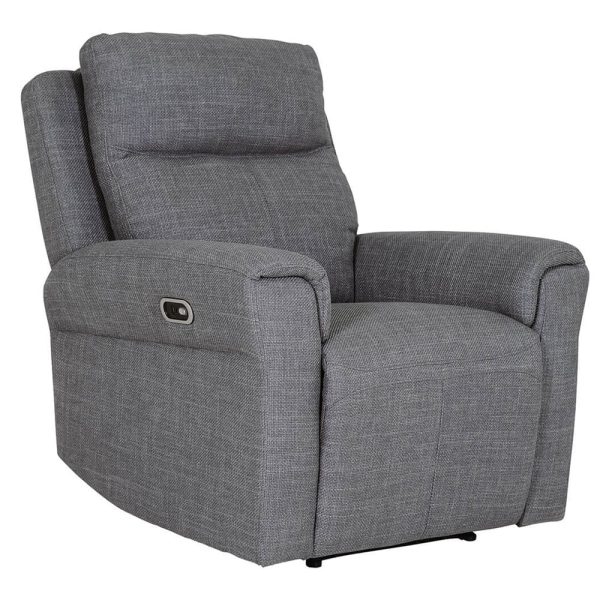 Rochester Fabric Electric Recliner 1 Seater Sofa In Charcoal | Bed Sava