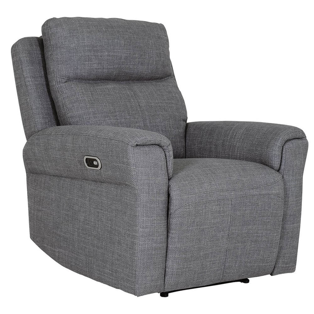 Rochester Fabric Electric Recliner 1 Seater Sofa In Charcoal