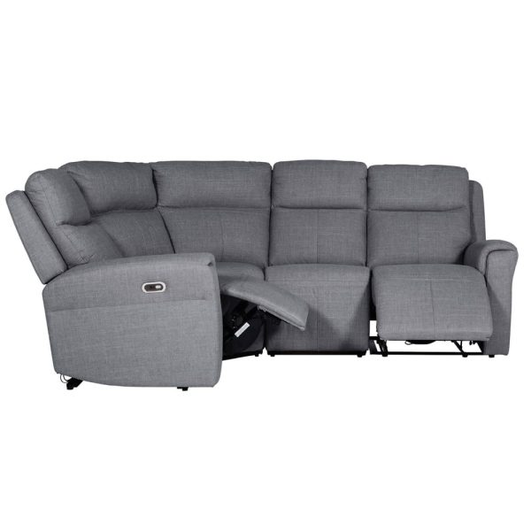 Rochester Fabric Electric Recliner Corner Sofa In Charcoal | Bed Sava