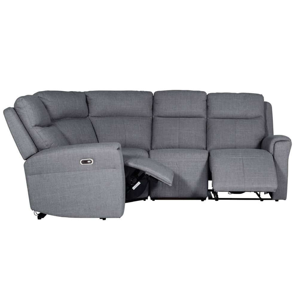 Rochester Fabric Electric Recliner Corner Sofa In Charcoal