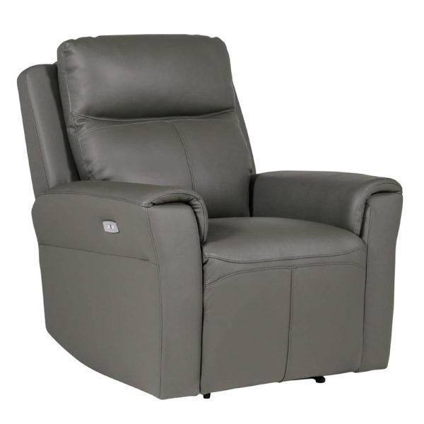 Rochester Leather Electric Recliner 1 Seater Sofa In Ash | Bed Sava