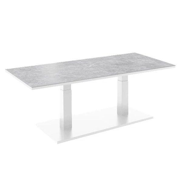 Rochester Stone Adjustable Dining Table In White | Bed Sava