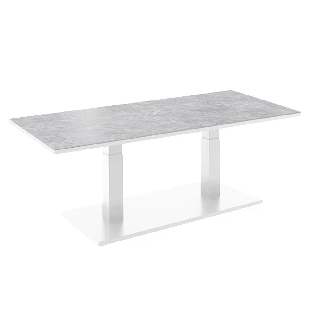 Rochester Stone Adjustable Dining Table In White