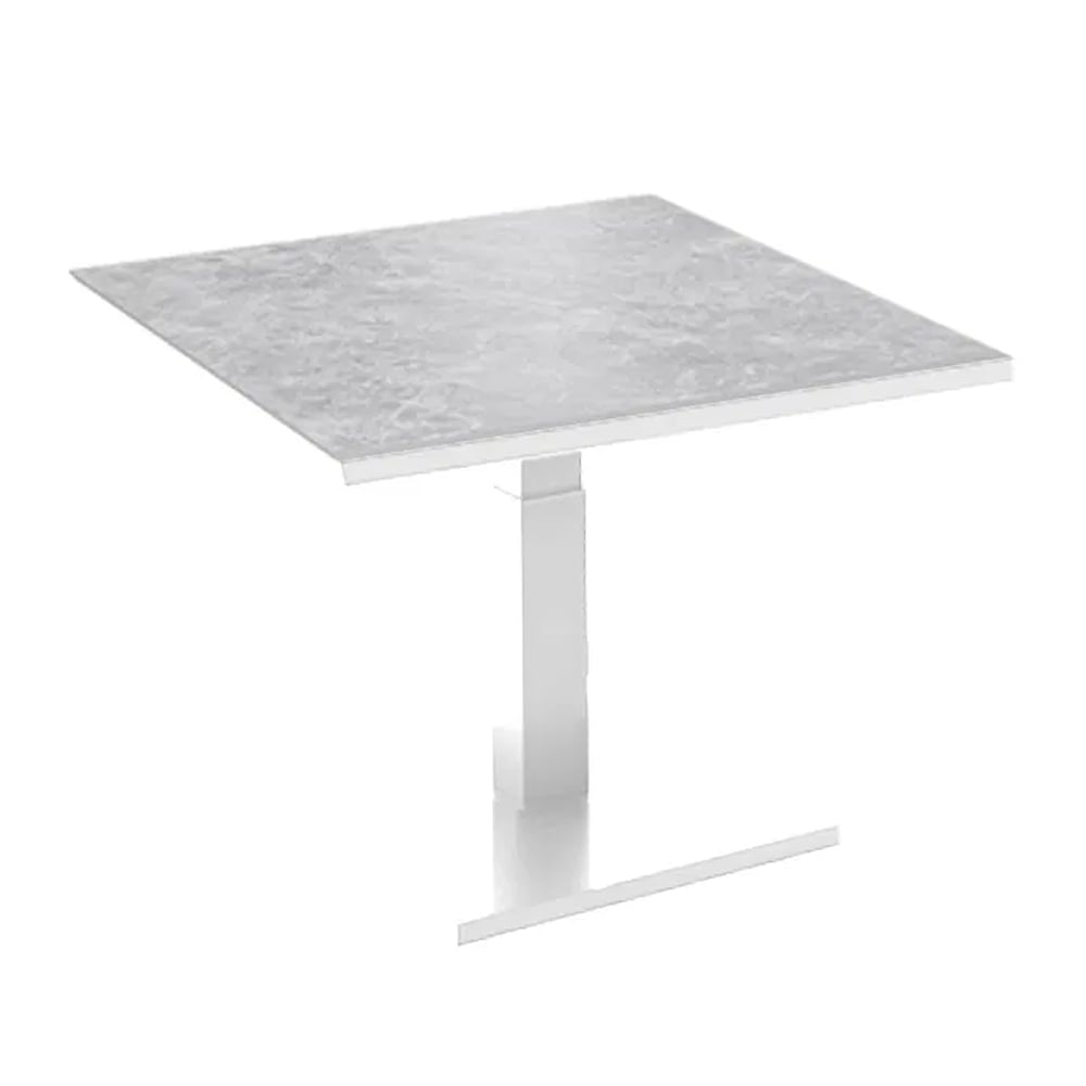 Rochester Stone Square Adjustable Dining Table In White