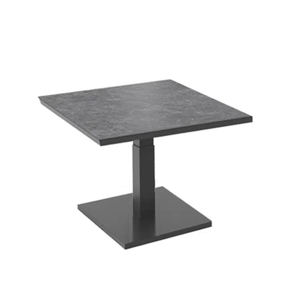 Rochester Stone Square Adjustable Dining Table In Grey Charcoal