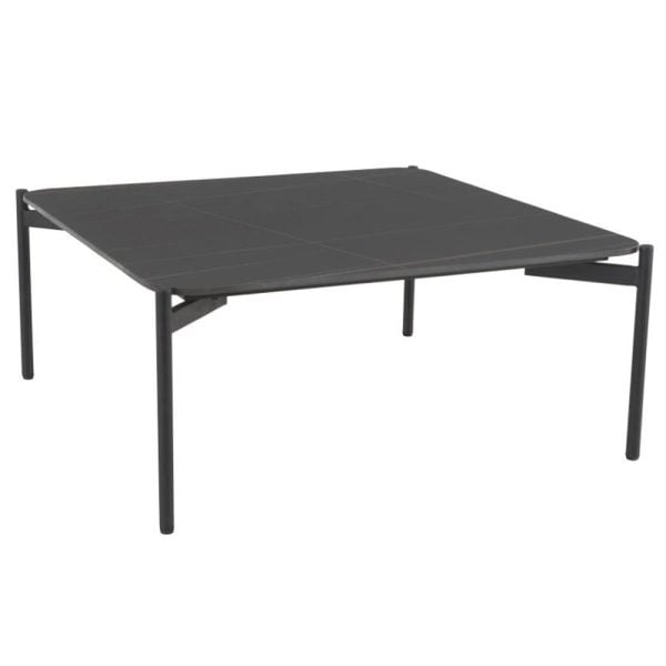 Rockton Black Ceramic Square Coffee Table With Metal Legs | Bed Sava