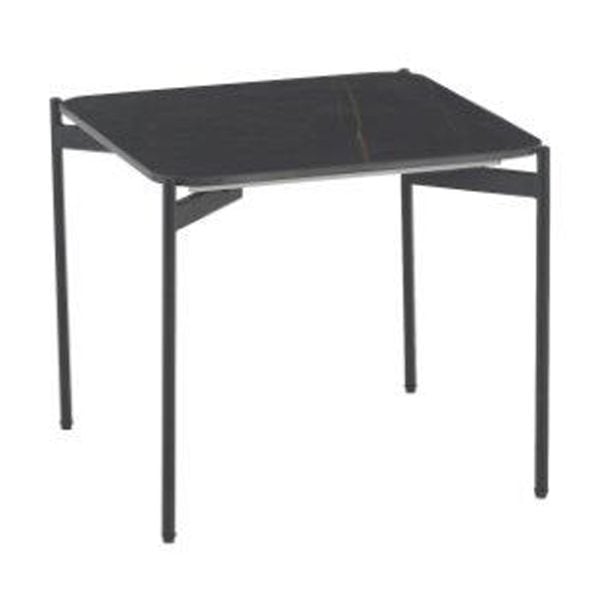 Rockton Black Ceramic Square End Table With Metal Legs | Bed Sava