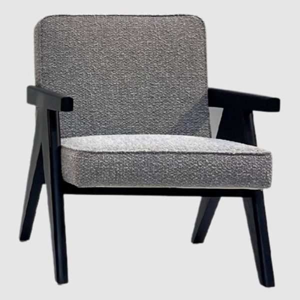 Roswell Fabric Armchair With Ash Wooden Frame In Cologne Dove | Bed Sava