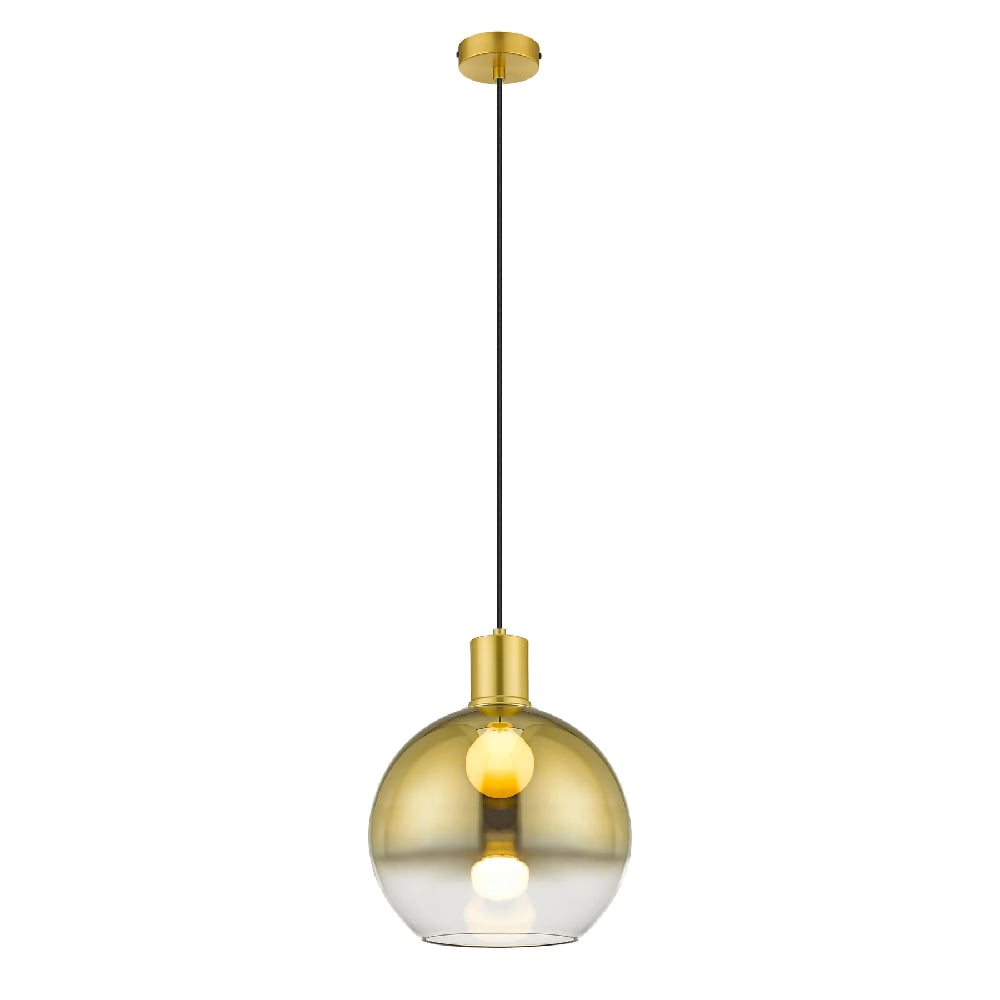 Roundhay Smoked Glass Shade Bar Pendant Light In Gold