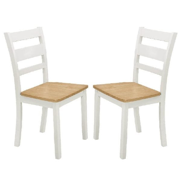 Rubin Oak And Grey Wooden Dining Chairs In Pair | Bed Sava