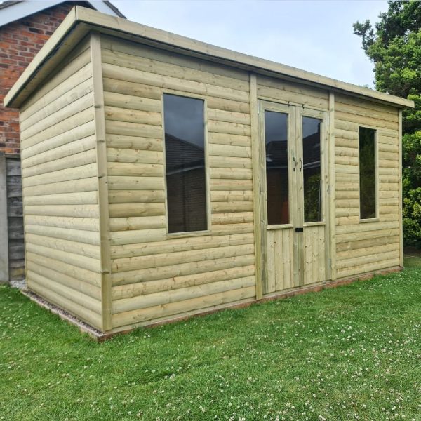 Ruidoso Large Wooden Garden Summerhouse With 2 Windows In Natural | Bed Sava