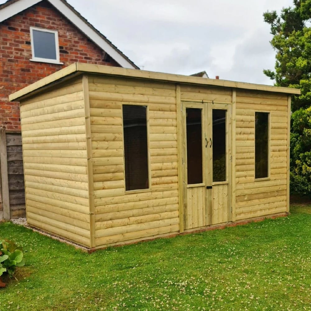 Ruidoso Small Wooden Garden Summerhouse With 2 Doors In Natural