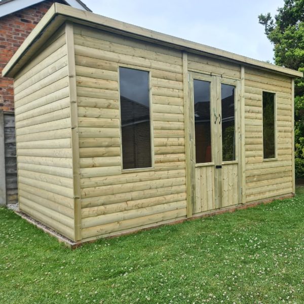 Ruidoso Small Wooden Garden Summerhouse With 2 Windows In Natural | Bed Sava