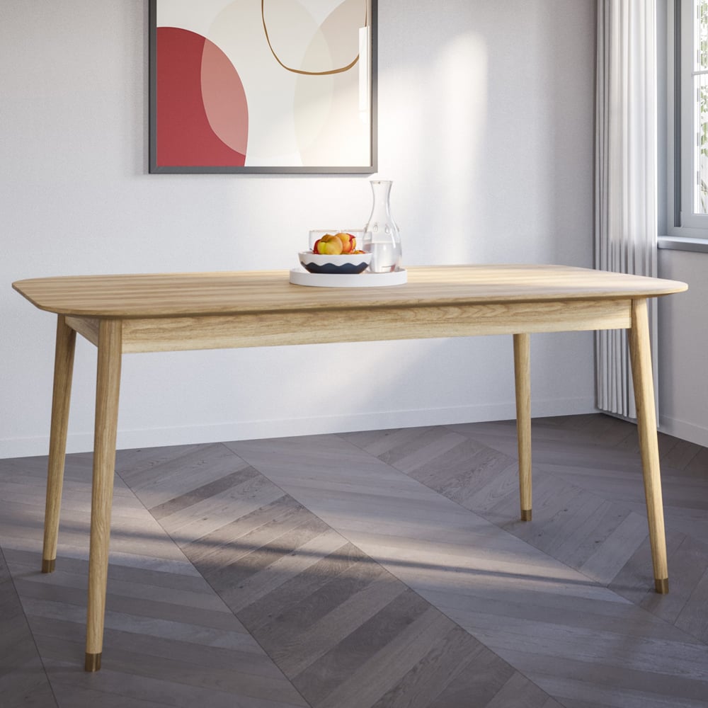 Rumbek Wooden Rectangular Extending Dining Table In Natural