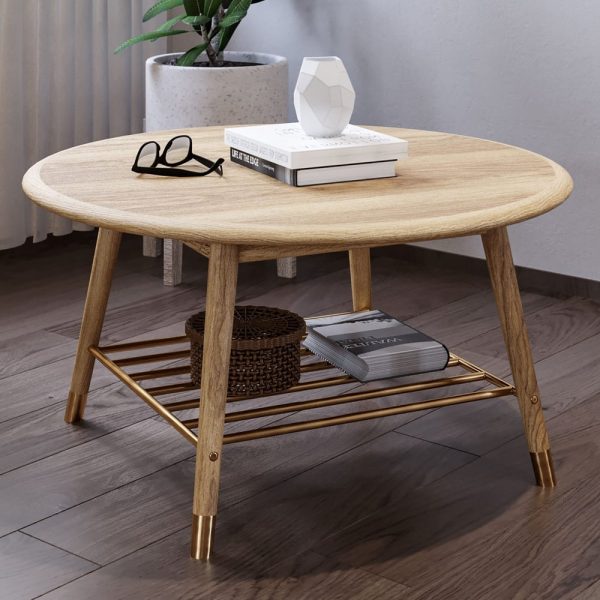 Rumbek Wooden Round Coffee Table In Natural | Bed Sava