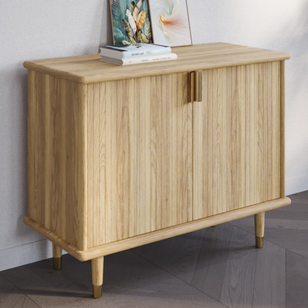 Rumbek Wooden Storage Cabinet With 2 Doors In Natural