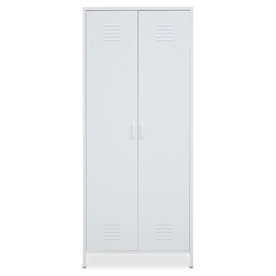 Rumi Metal Wardrobe With 2 Doors In White
