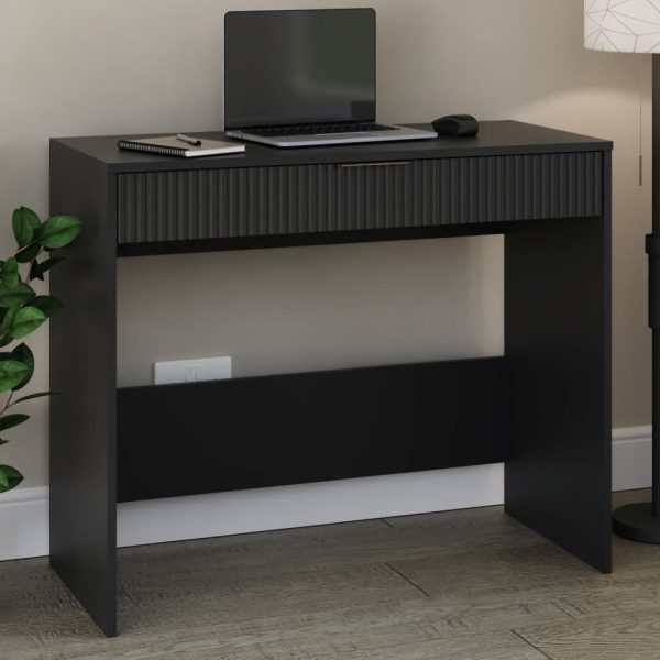 Rutland Wooden Laptop Desk With 1 Drawer In Black | Bed Sava