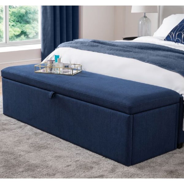 Sadzi Fabric Blanket Box In Blue | Bed Sava