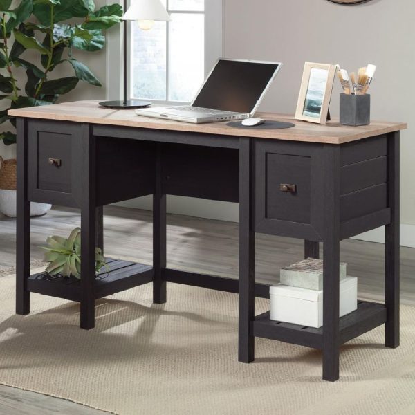 Saginaw Wooden Laptop Desk In Raven And Lintel Oak | Bed Sava