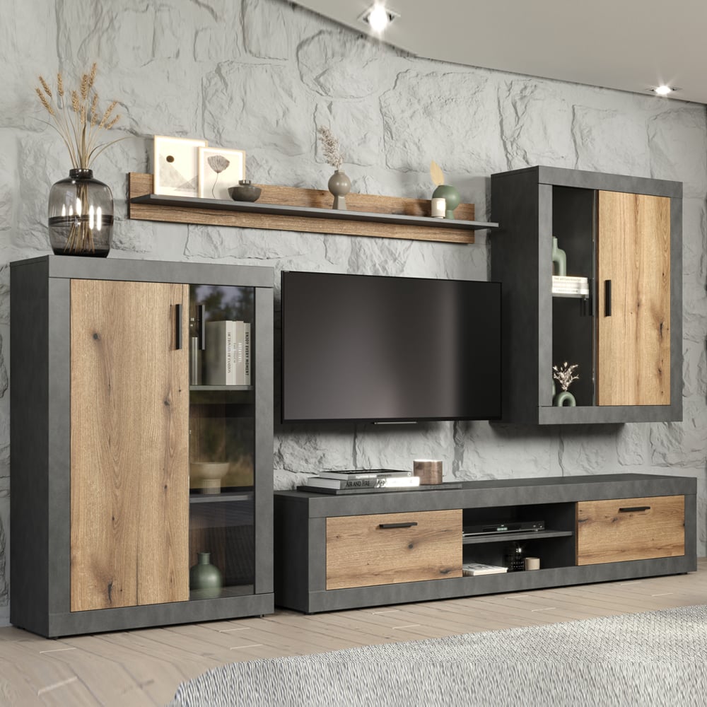 Salado Wooden Living Room Furniture Set In Matera And Oak