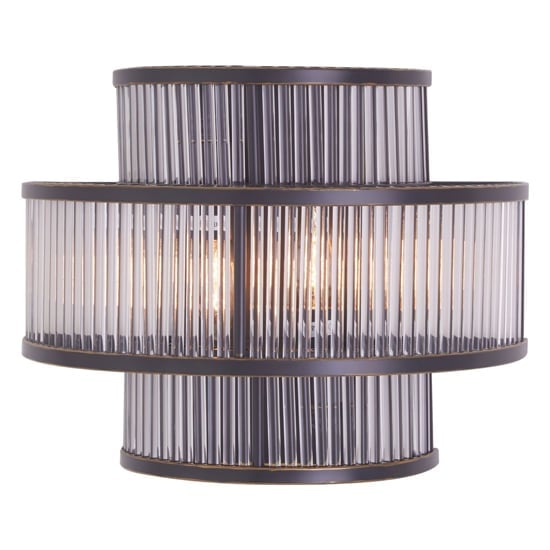 Salas Ribbed Pattern 3 Tier Wall Light In Black