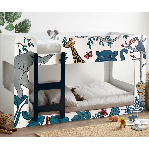 Salina Wooden Children Bunk Bed In White | Bed Sava