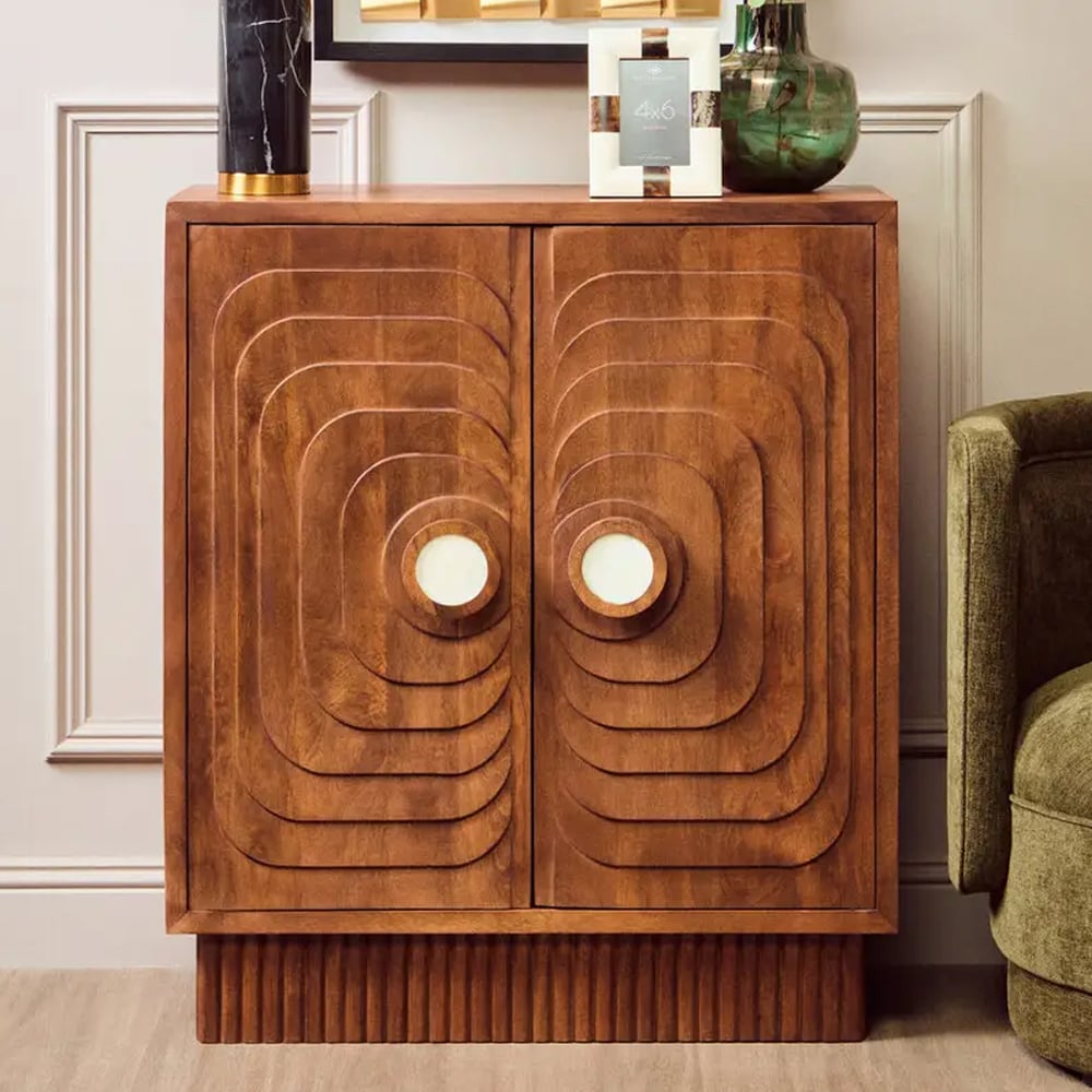 Salisbury Tall Wooden Storage Cabinet With 2 Doors In Walnut