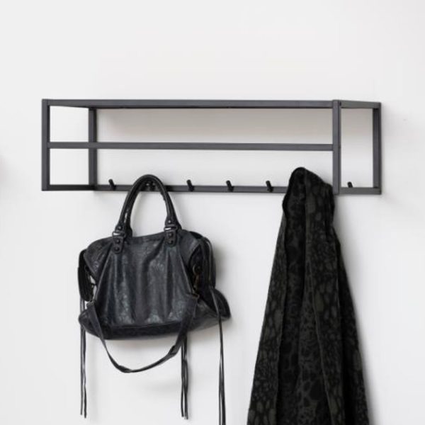 Salvo Wooden Clothes Rack In Ash Black | Bed Sava
