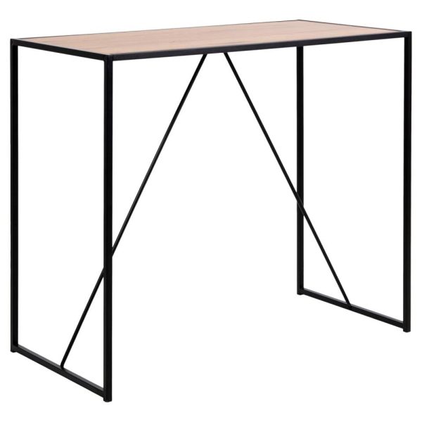 Salvo Wooden Rectangular Bar Table In Matt Wild Oak | Bed Sava